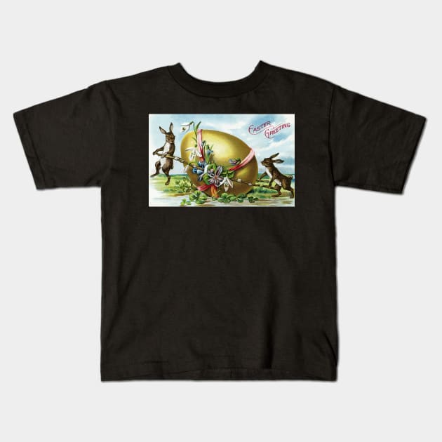 Victorian Easter Greetings Kids T-Shirt by forgottenbeauty